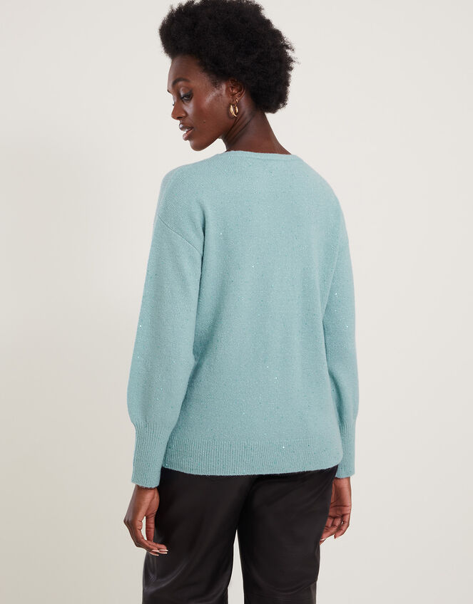 Sequin Ballet Wrap Jumper , Blue (BLUE), large