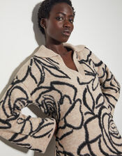 Ria Rose Knit Jumper Dress, Ivory (IVORY), large