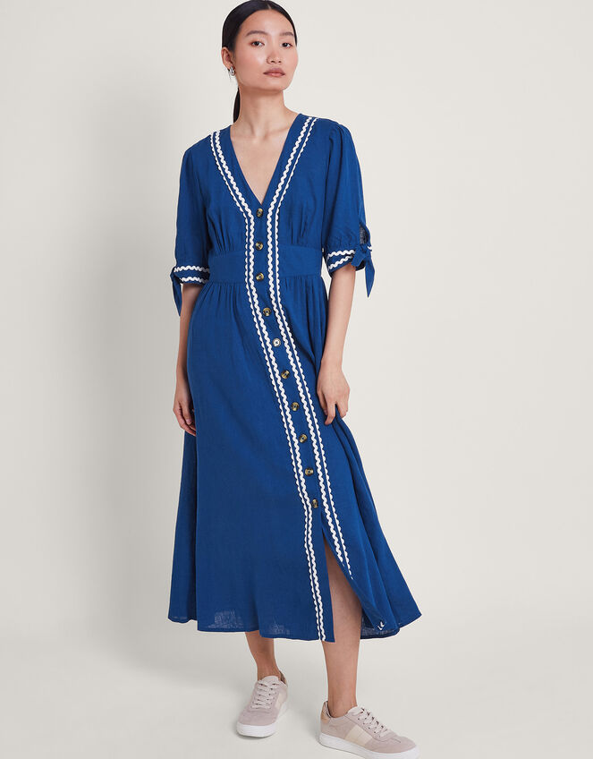Lita Ric Rac Dress Blue Day Dresses Monsoon UK.