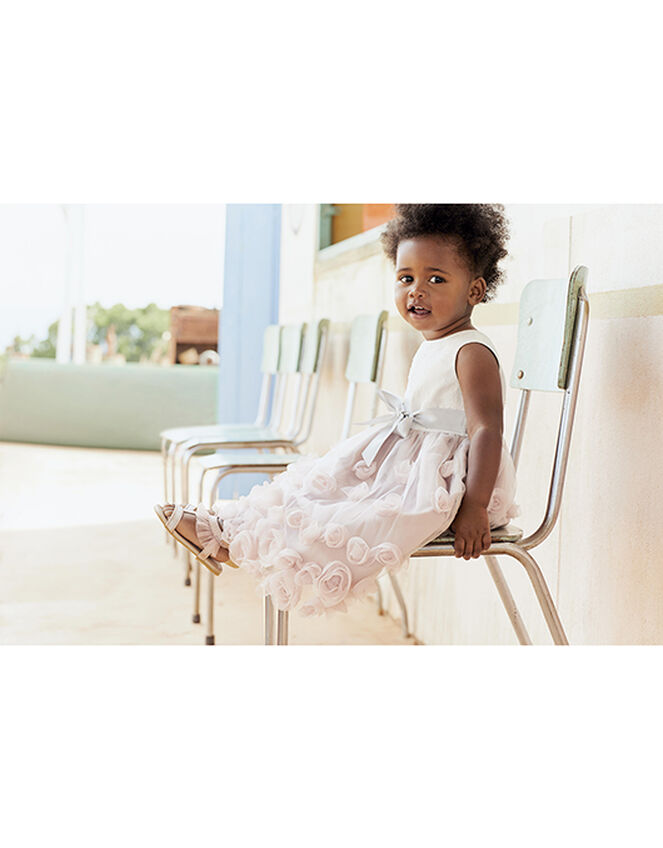 Baby Ianthe Floral Occasion Dress, Pink (DUSKY PINK), large