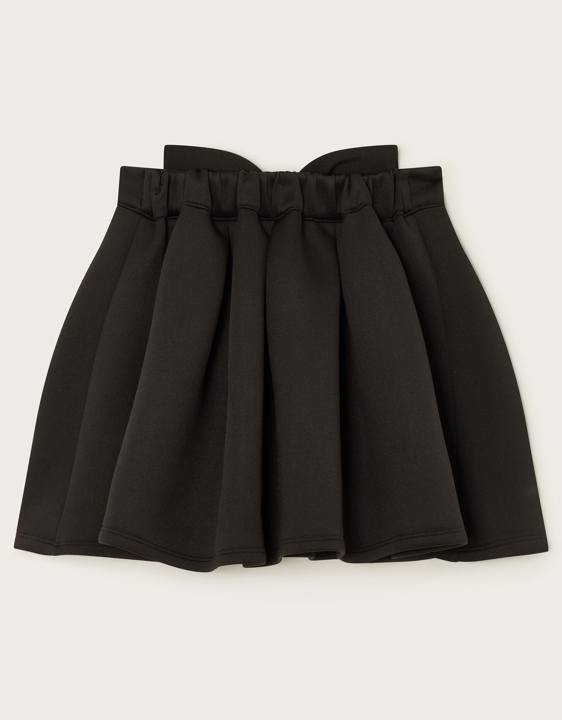 Black Pleated Bow Skirt