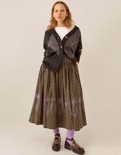 East Dilly Gingham Cotton Skirt, Multi (MULTI), large