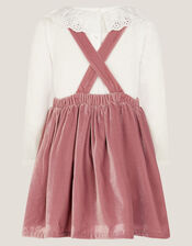 Baby Broderie Top & Bow Pinafore Dress Set, Pink (PINK), large