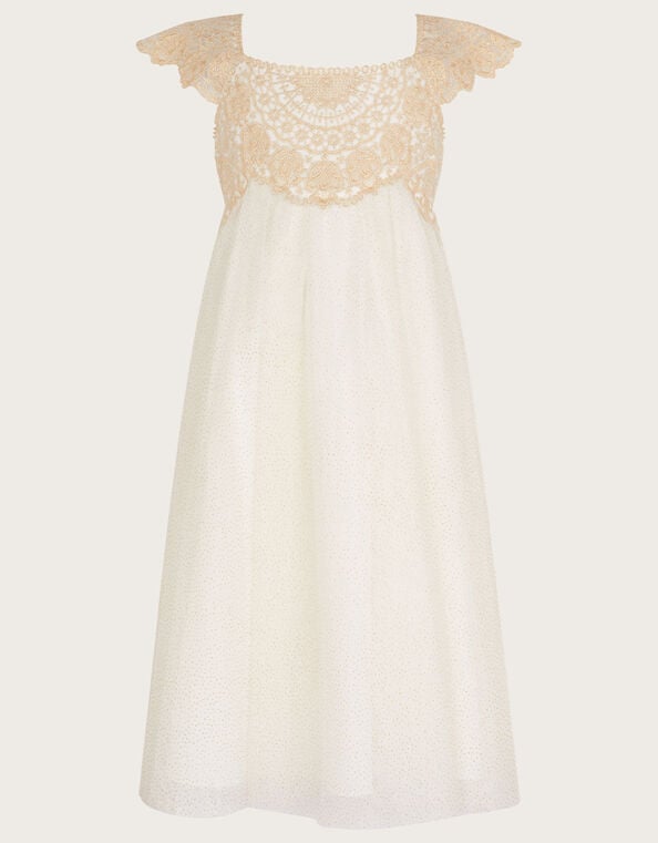 Estella Embroidered Dress	, Gold (GOLD), large