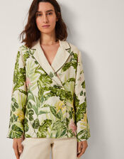 Fleur Floral Print Shacket, Cream (CREAM), large