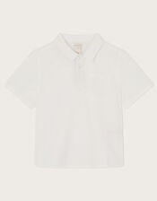 Half Placket Slub Shirt	, Ivory (IVORY), large