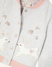 Baby Bunny Bomber Jacket, Grey (GREY), large