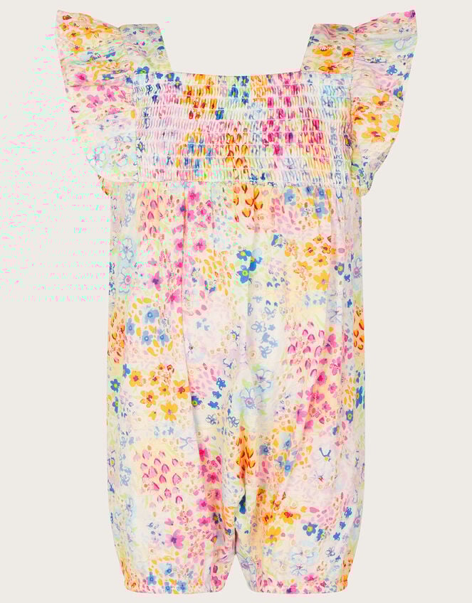 Baby Floral Print Broderie Romper , Multi (MULTI), large