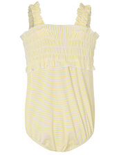 Baby Seersucker Flower Swimsuit , Yellow (YELLOW), large