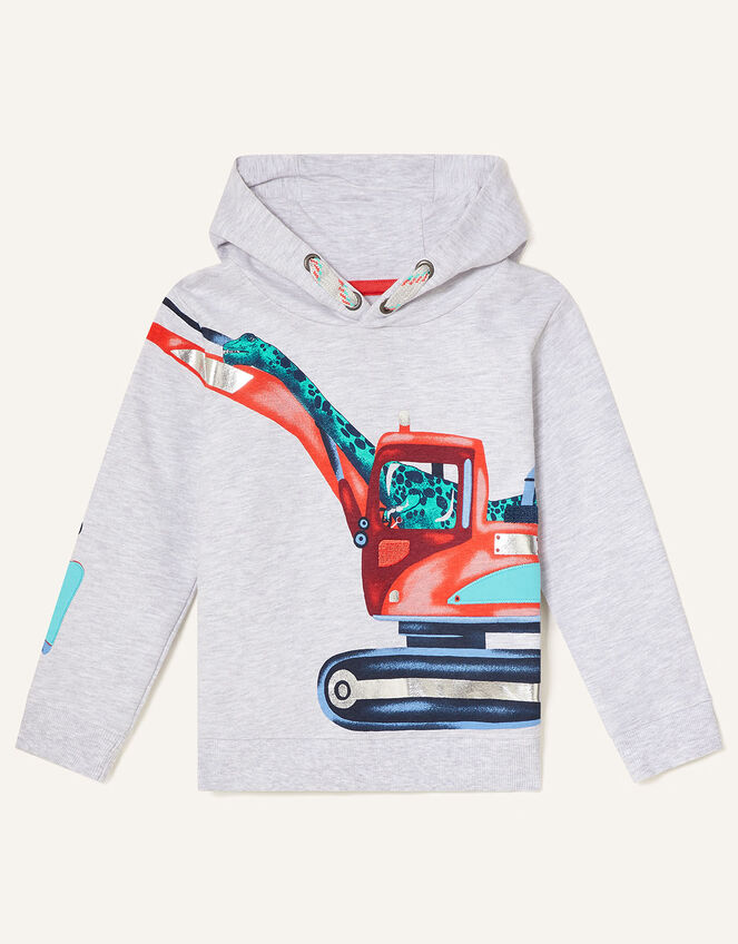 Dinosaur Tractor Hoody, Grey (GREY), large