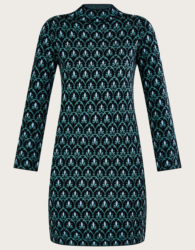 Geometric Print Short Tunic Dress with Recycled Polyester, Multi (MULTI), large