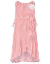 Corsage Pleated Dress, Pink (PINK), large