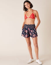 Floral Print Shorts in LENZING™ ECOVERO™, Blue (NAVY), large