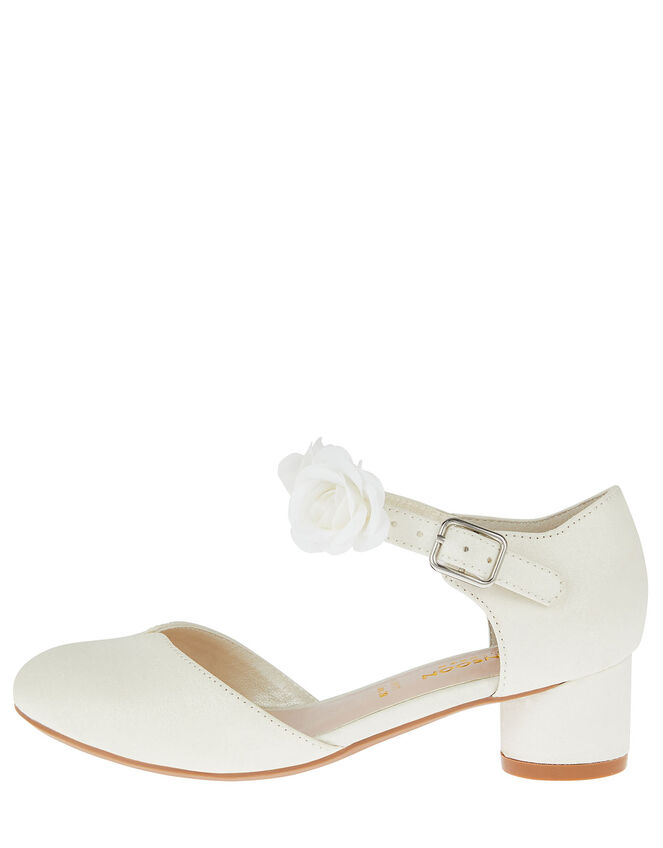 Shimmer Two-Part Corsage Heels, Ivory (IVORY), large