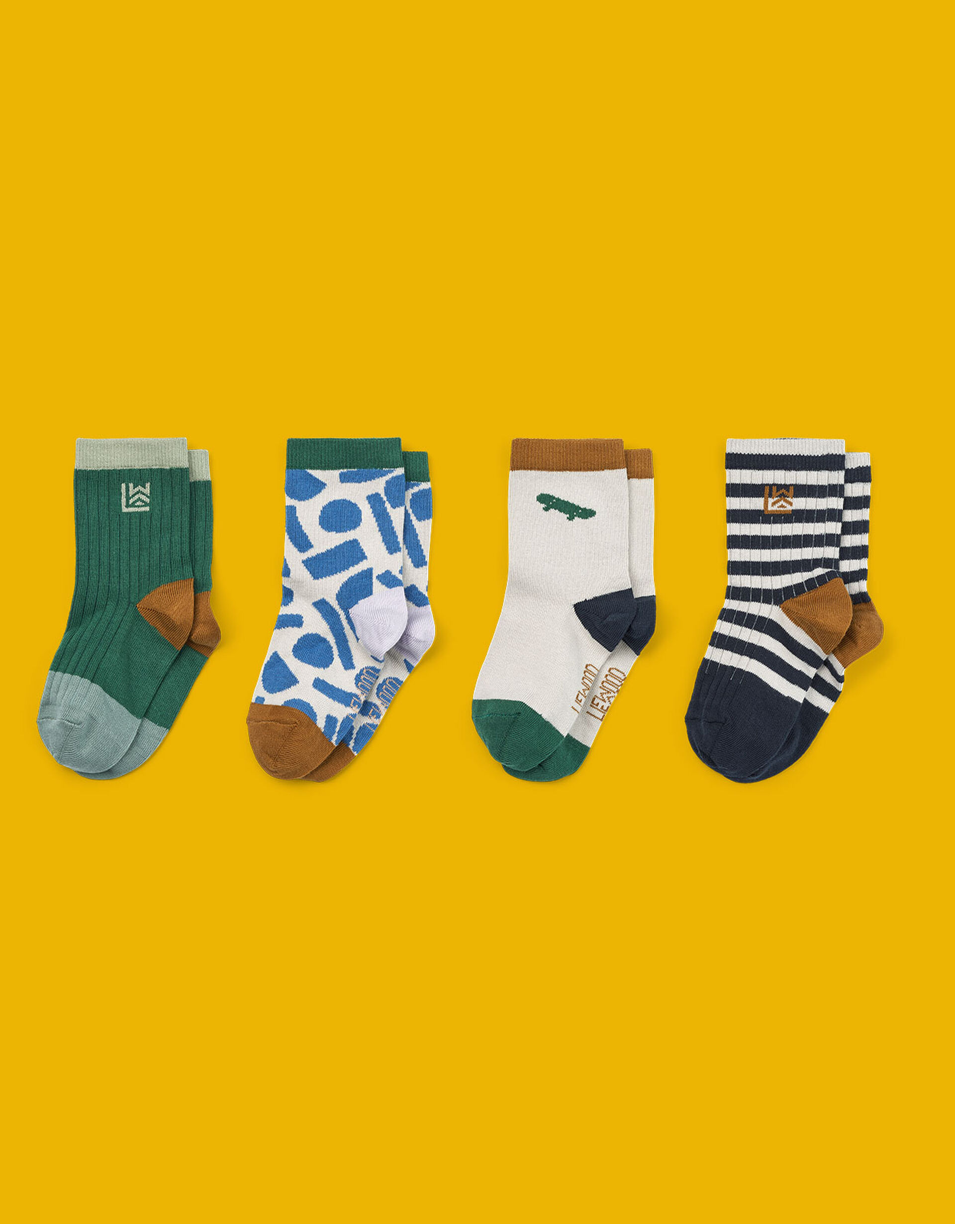 Liewood Silas Print Socks 4 Pack, Multi (MULTI), large