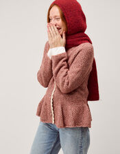 Suki Scallop Trim Peplum Cardigan, Pink (ROSE PINK), large