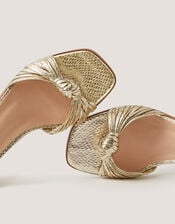 Gwen Knot Metallic Mules, Gold (GOLD), large