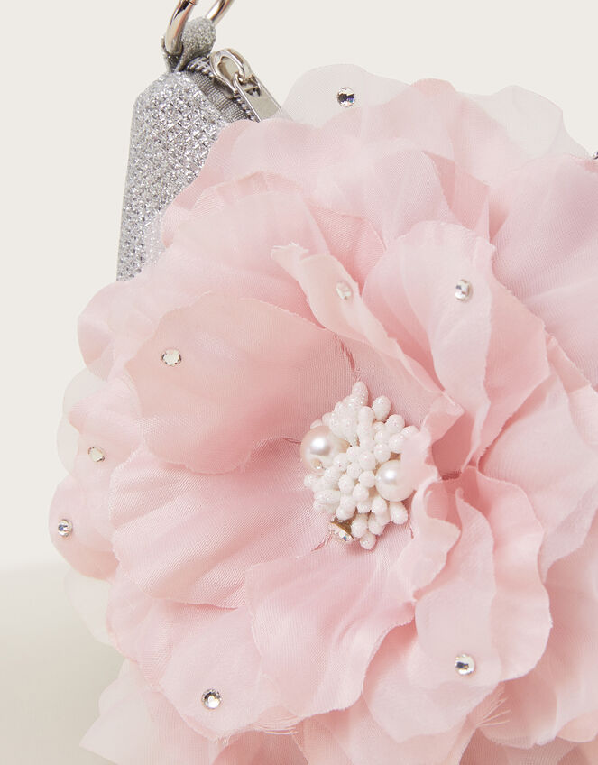 Oversized Flower Scoop Bag, Silver (SILVER), large