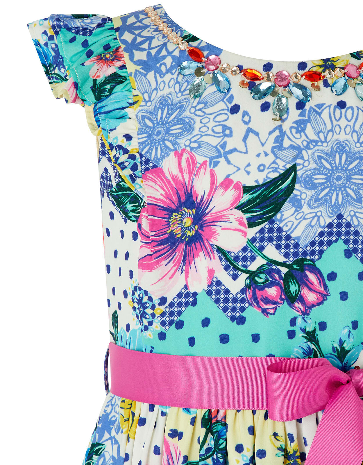 monsoon blue polka dot dress