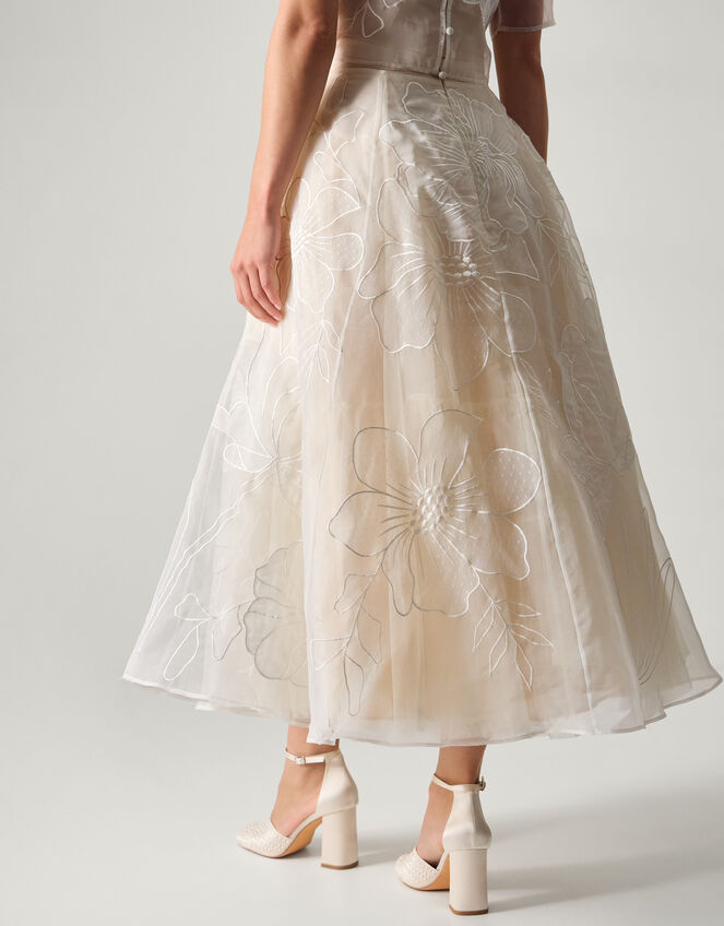 Rosie Embroidered Floral Wedding Skirt, Ivory (IVORY), large