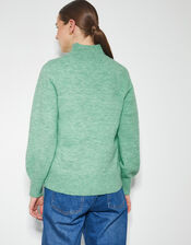 Connie Half Button Jumper, Green (GREEN), large