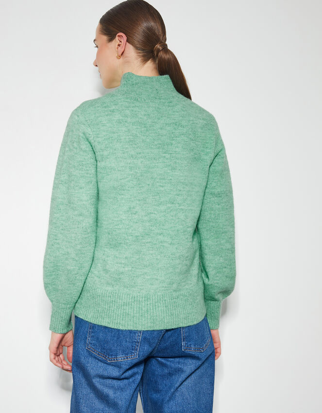 Connie Half Button Jumper, Green (GREEN), large