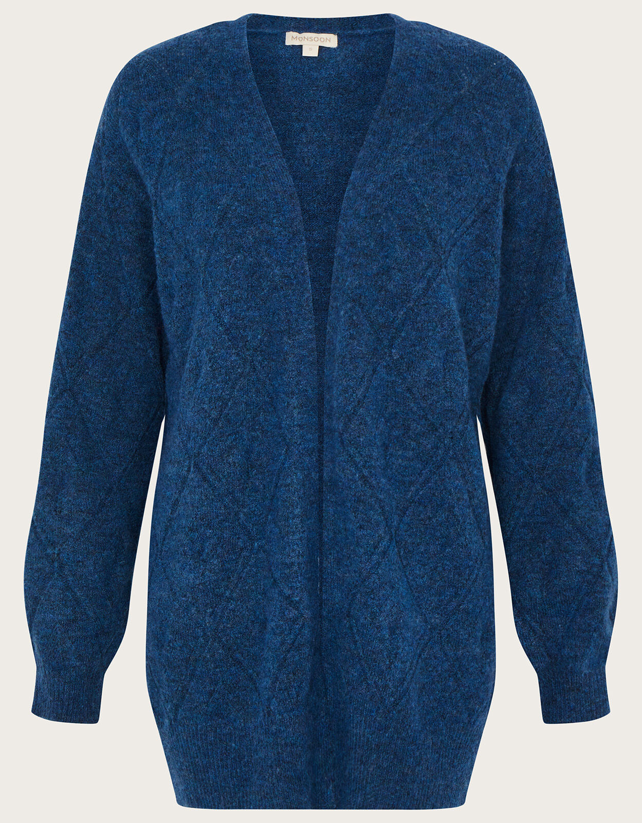 Diamond Pattern Midi Cardigan Blue 
