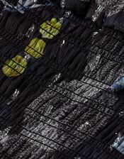 Scotch & Soda Print Smocked Waist Top, Blue (NAVY), large