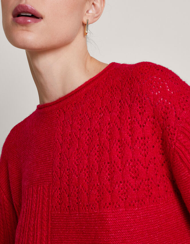 San Mixed Knit Jumper, Red (RED), large