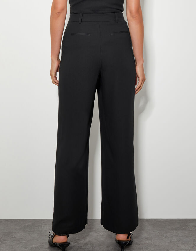 Ava Tuxedo Wide Leg Trousers, Black (BLACK), large