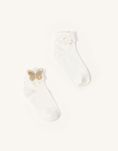 Baby Butterfly and Flower Socks Multipack Multi, Multi (MULTI), large