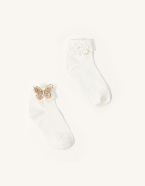Baby Butterfly and Flower Socks Multipack, Multi (MULTI), large