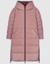 Rino and Pelle Reversible Longline Padded Coat, DARK PINK, large