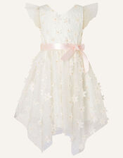 Sweet Petal 3D Hanky Hem Dress , Ivory (IVORY), large