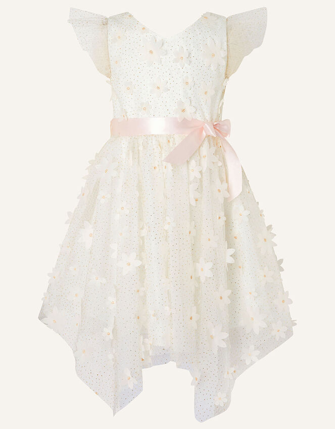 Sweet Petal 3D Hanky Hem Dress , Ivory (IVORY), large