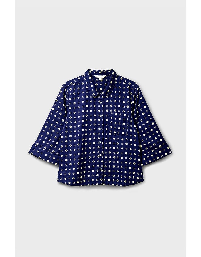 East Aimi Printed Shirt, Blue (NAVY), large