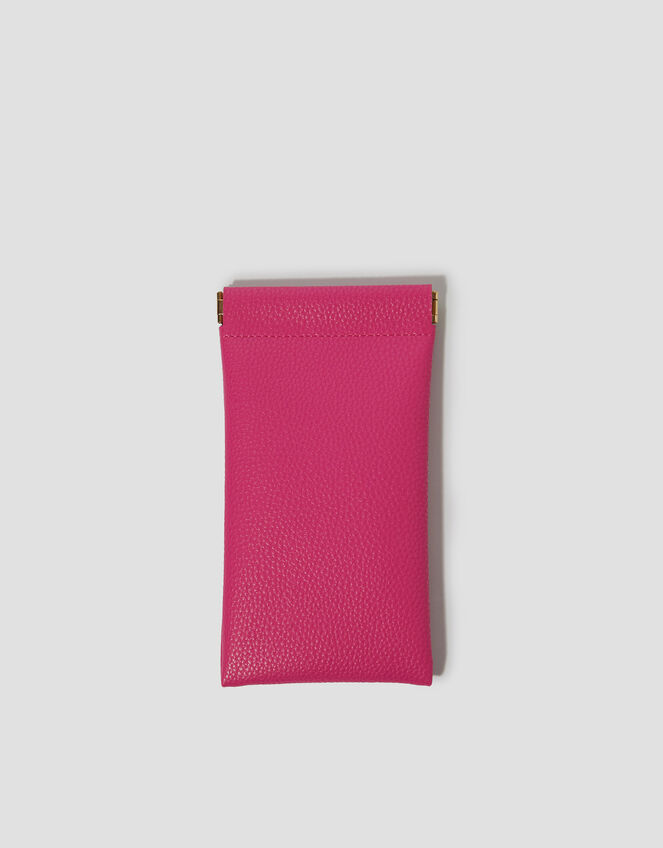 Soft Faux Leather Sunglasses Case, Pink (PINK), large