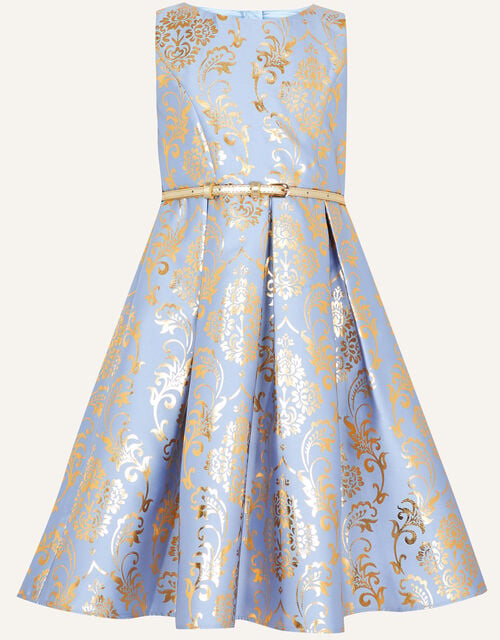 Gracie Foil Print Dress, Blue (BLUE), large