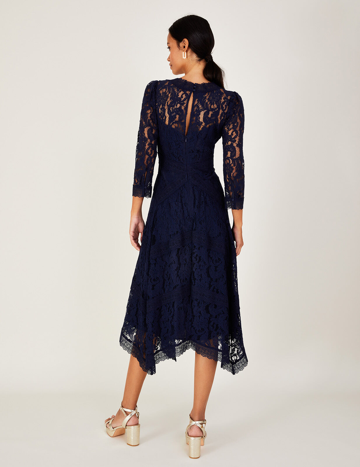 Lace hanky hem skater dress online