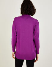 Turtle Neck Loose Jumper with LENZING™ ECOVERO™, Purple (PURPLE), large