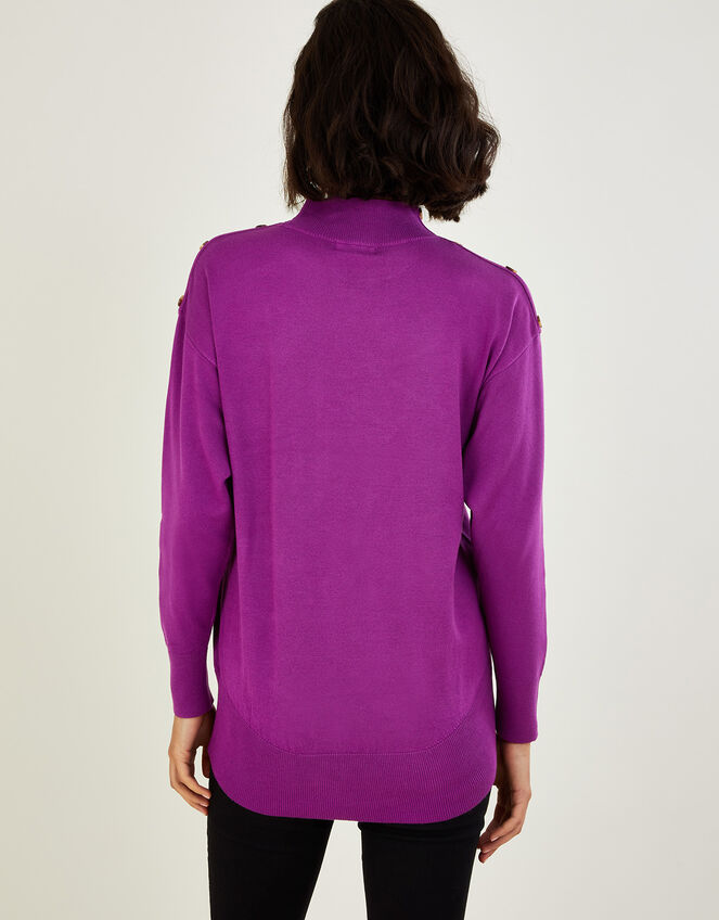 Turtle Neck Loose Jumper with LENZING™ ECOVERO™, Purple (PURPLE), large