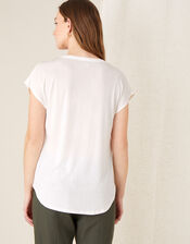 Waverly Button Detail Top , Ivory (IVORY), large