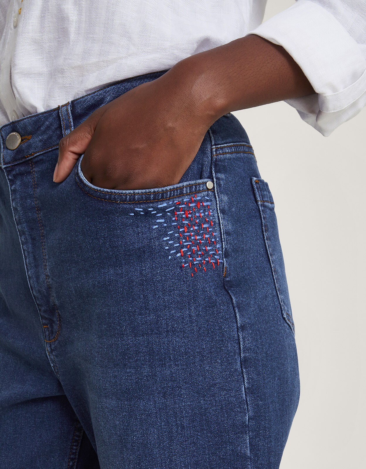Megan Upcycled Mom Jeans Blue