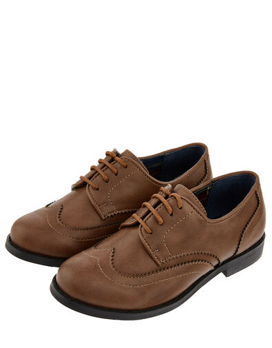 Boys' Oxford Brogue Shoes Brown, Brown (BROWN), large