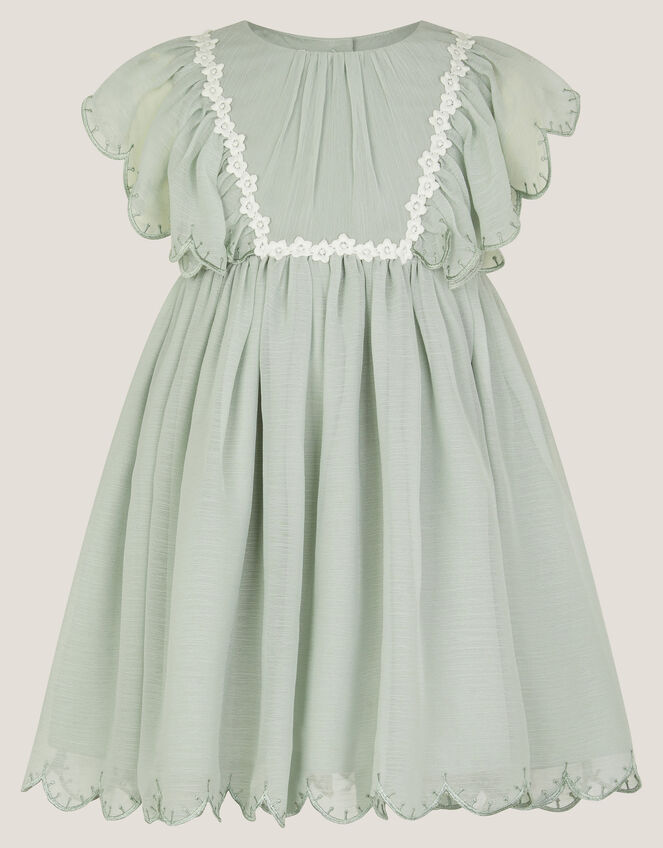 Baby Summer Scallop Dress, Green (SAGE), large