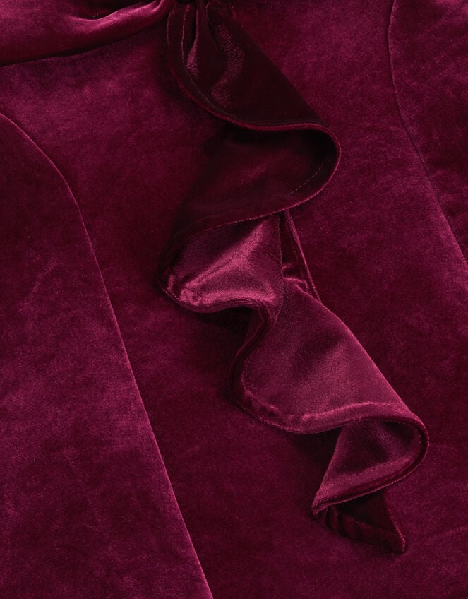 Baby Genevieve Bow Velvet Party Dress, Red (BURGUNDY), large