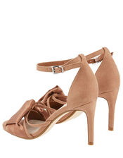 Fawn Folded Vamp Satin Sandals, Mink (MINK), large