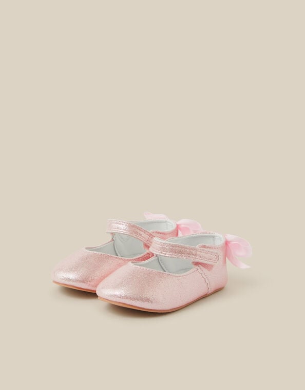 Baby Bow Shimmer Walker Shoes, Pink (PINK), large