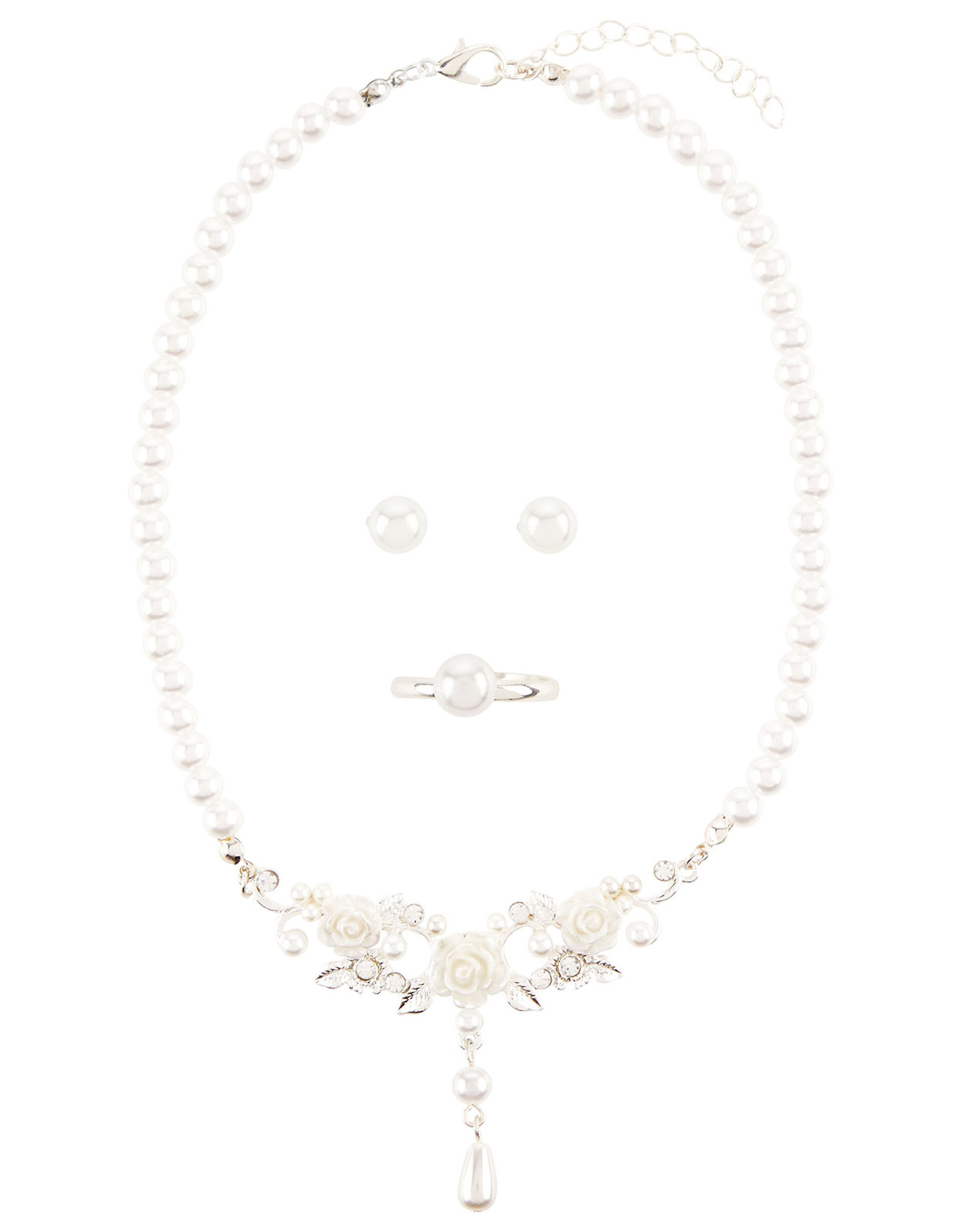 Hayley Pearl Rose Jewellery Set , , large