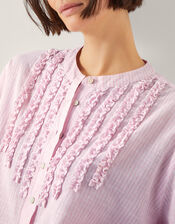 Laura Ruffle Stripe Shirt, Pink (PINK), large